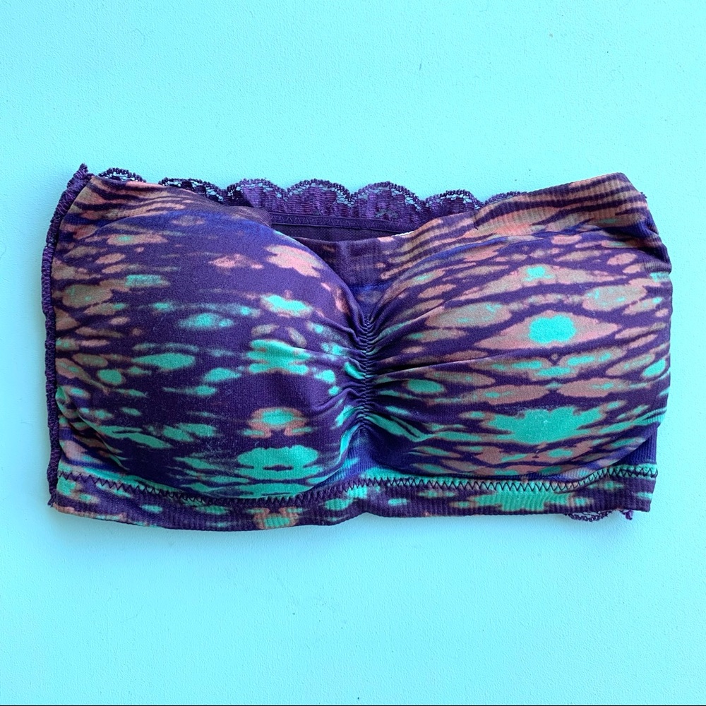 Tie Dye Print and Lace Bandeau Bra from Urban Outfitters